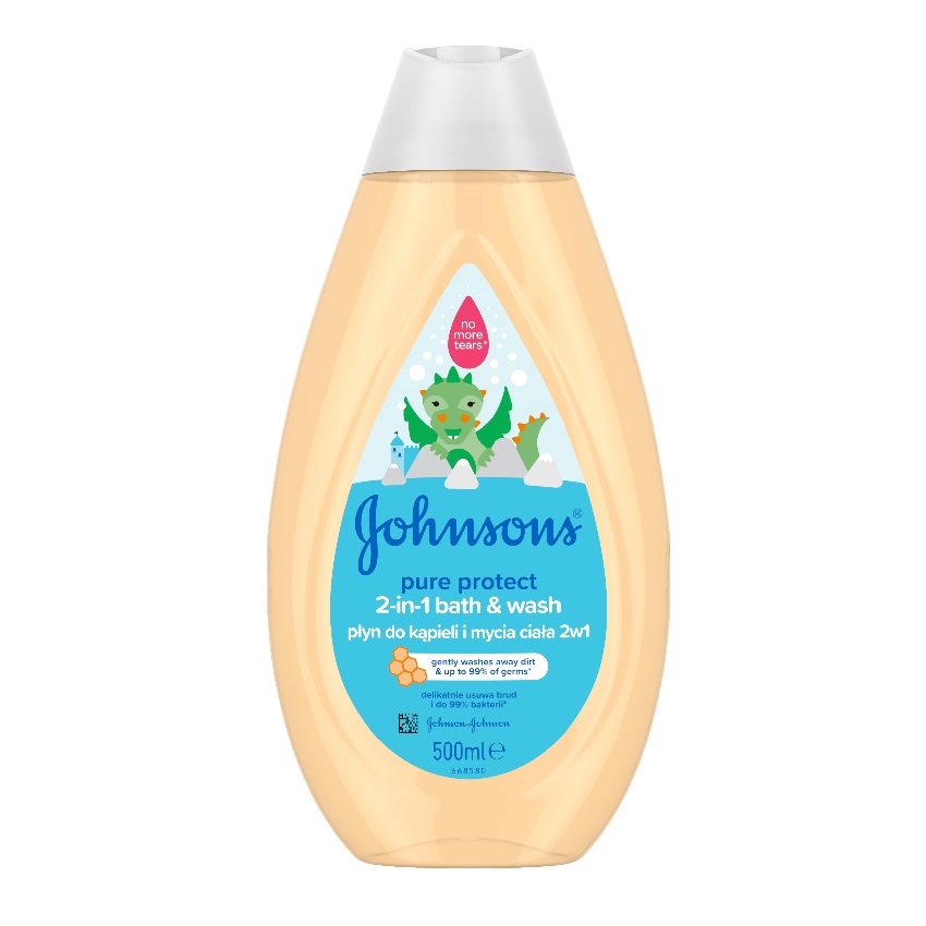 Johnson's Baby Pure Protect 2v1 Bath&Wash Detský Kúpeľ A Umývanie Tela 500 Ml