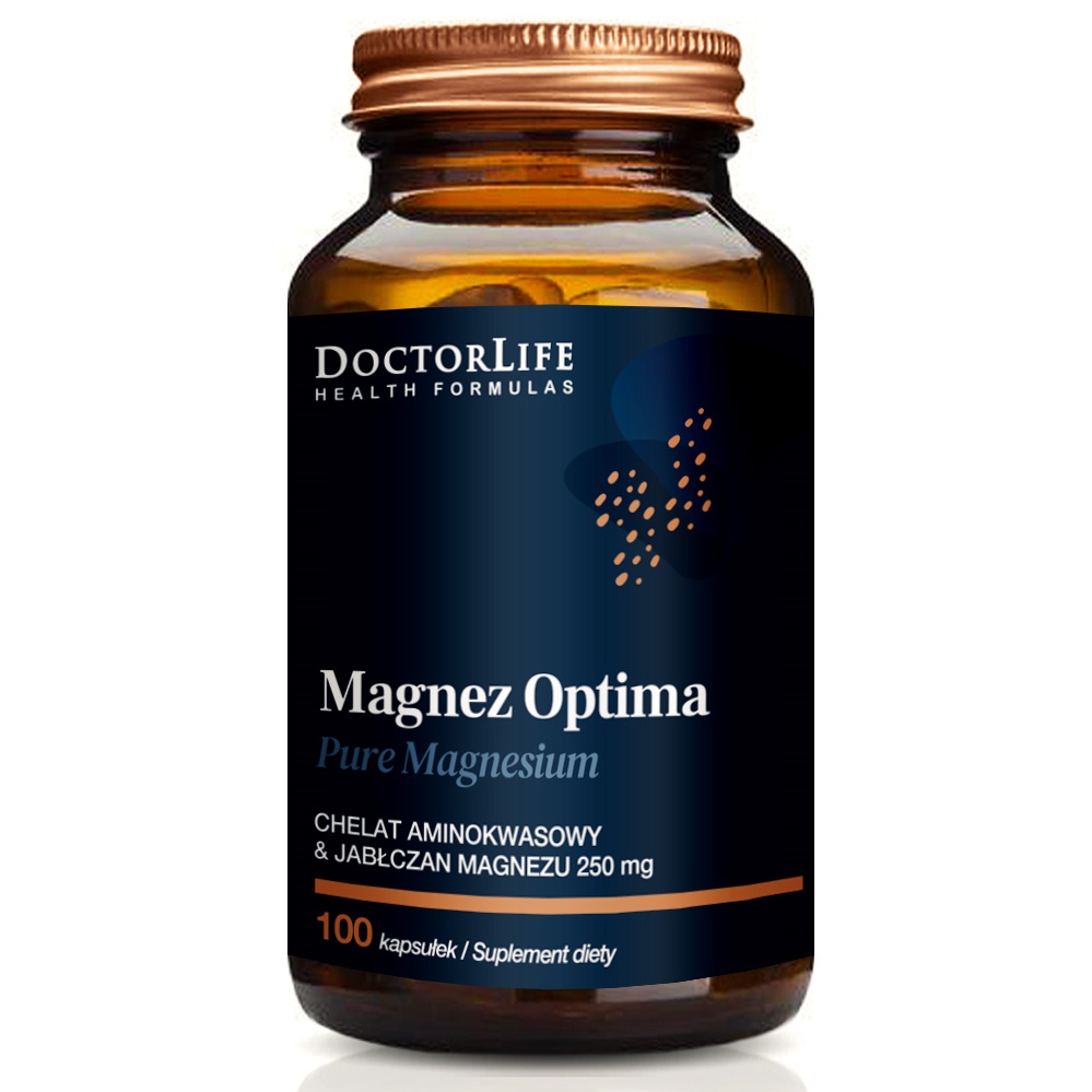 Magnez Optima Chelát Aminokyselín Horčíka A Malát 200 Mg Doplnok Stravy 100 Kapsúl
