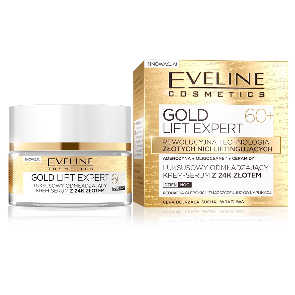 EVELINE_Gold Lift Expert 60+ Luxusný Omladzujúci Denný/Nočný Krém-sérum S 24-Karátovým…