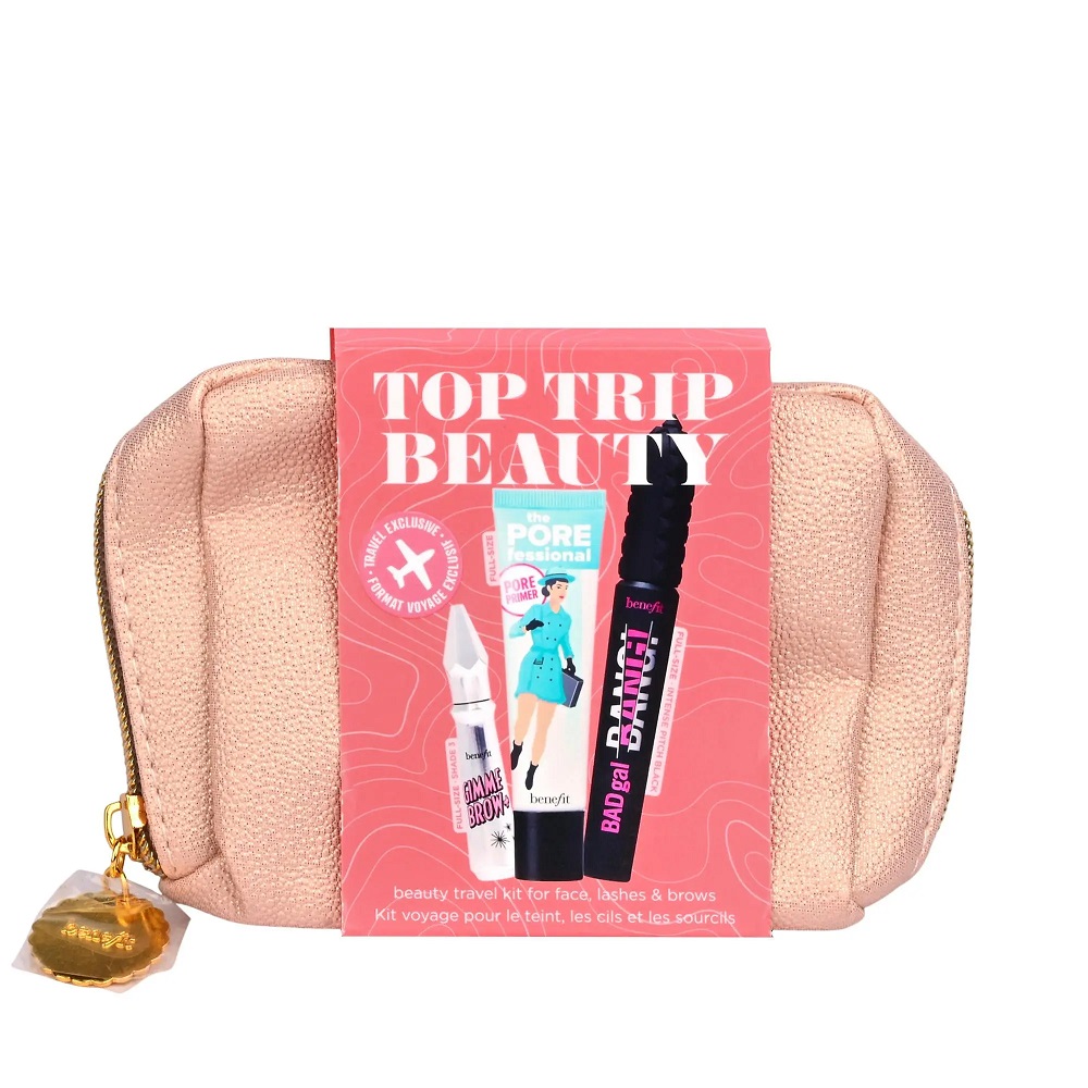 Top Trip Beauty Set Báza Na Minimalizáciu Pórov 22ml + Gél Na Obočie 3g + Maskara 8,5g