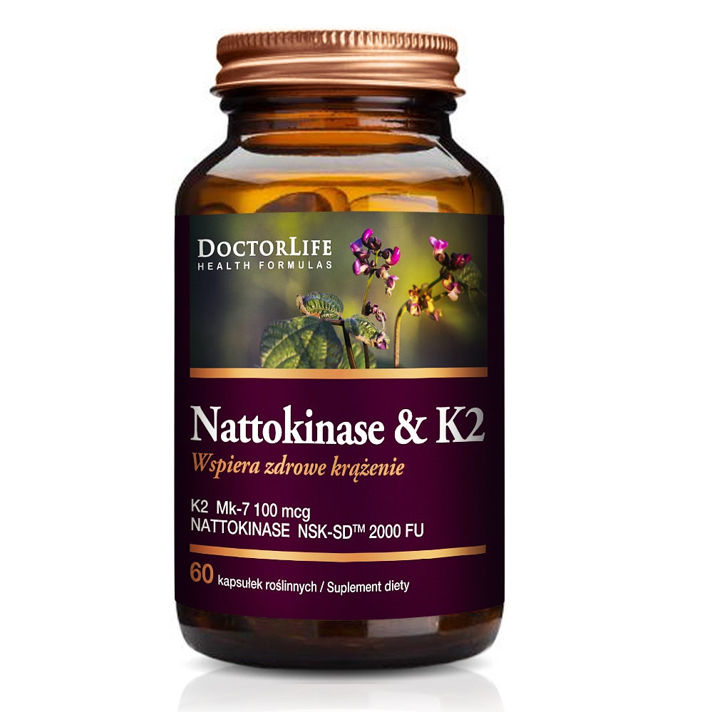 Nattokinase & K2 Mk-7 100mcg Podporuje Zdravý Krvný Obeh Doplnok Stravy 60 Kapsúl