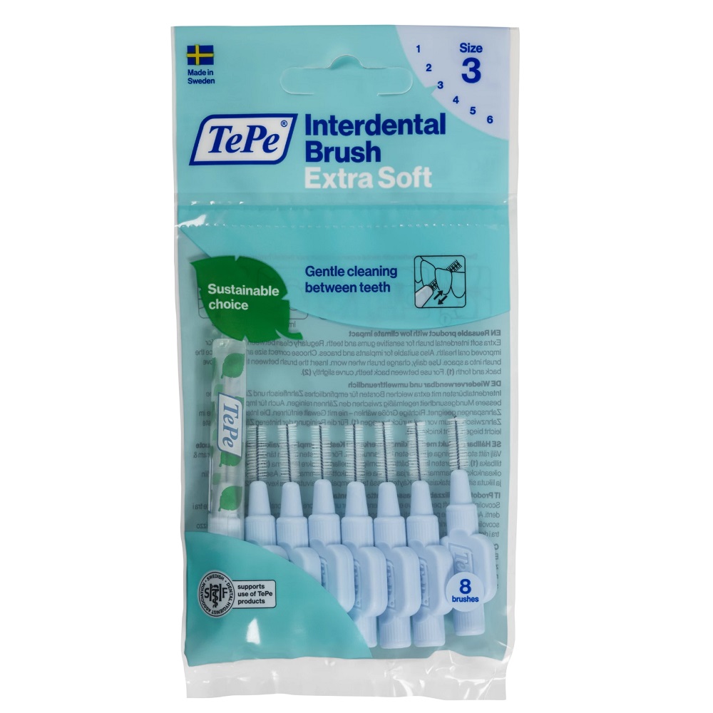 Extra Mäkké Medzizubné Kefky 0,6 Mm Svetlomodré 8 Ks