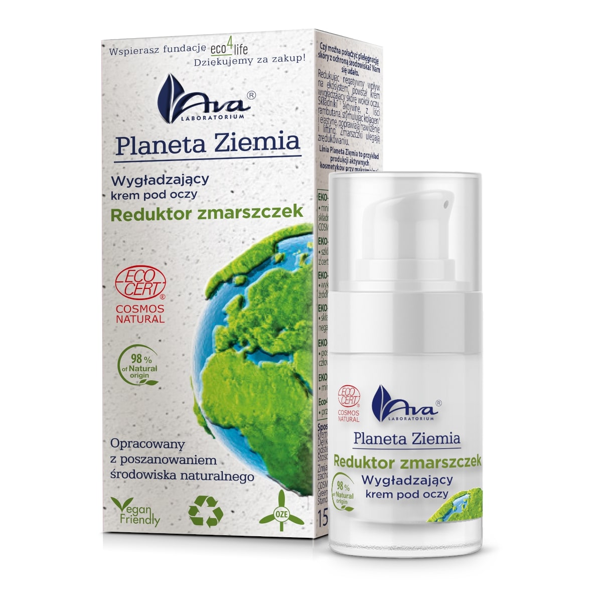 Ava Laboratory, Vyhladzujúci Očný Krém Planet Earth 15ml
