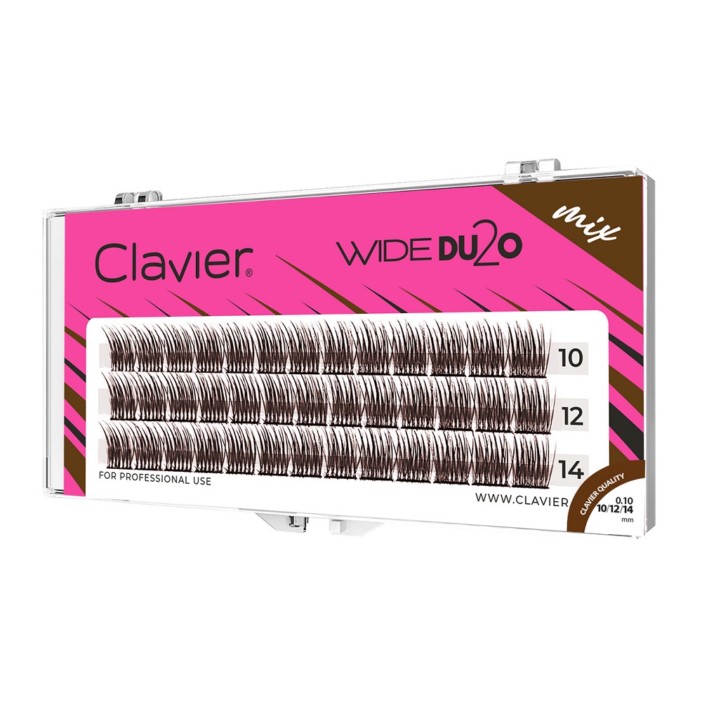 Wide Du2o Brown Zväzky Rias, Tvar C, Hustota 10D, Mix 10/12/14 Mm