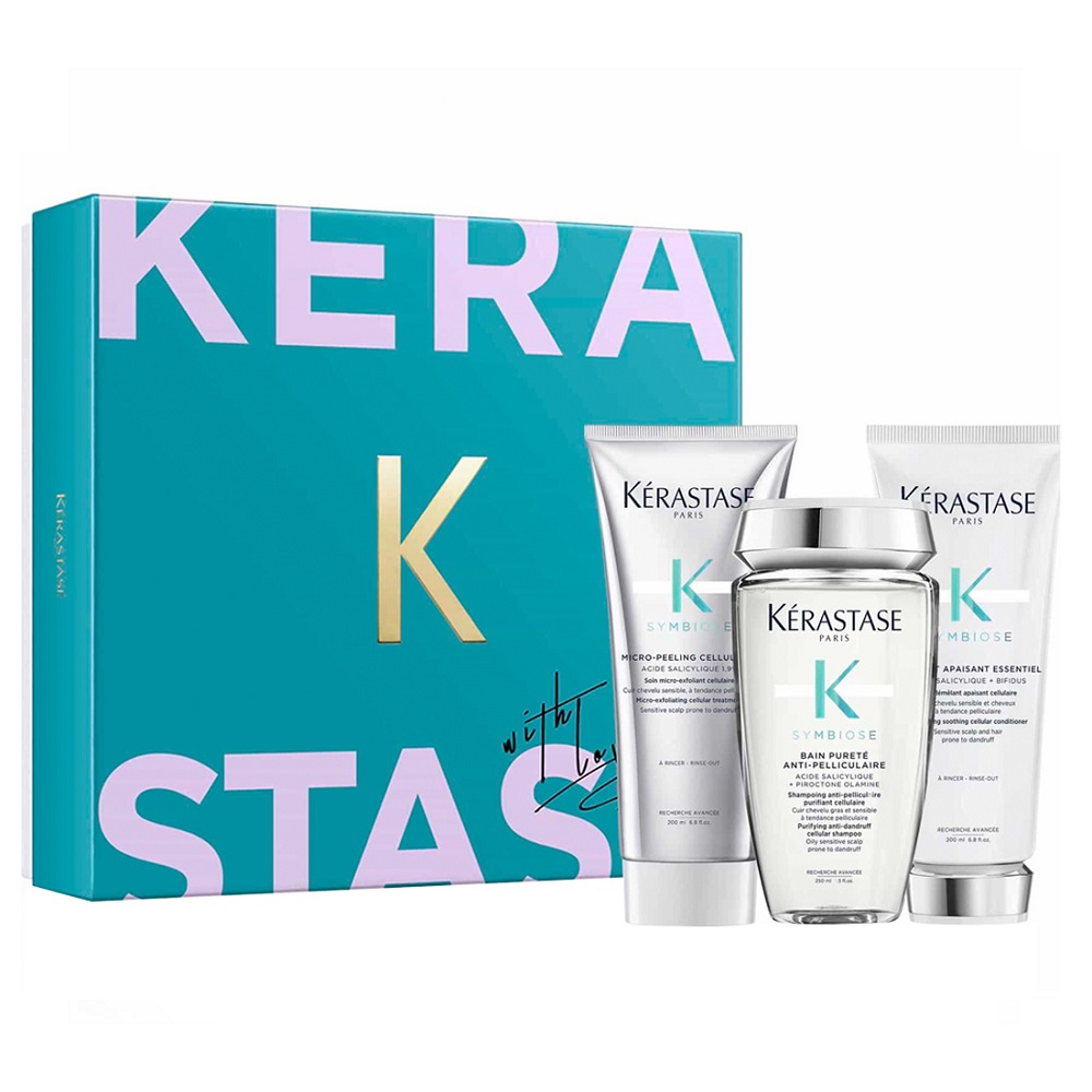 Symbiose čIstiaci šAmpón 250ml + Upokojujúci Kondicionér Na Vlasy 200ml + Mikroexfoliačný Peeling Na Pokožku Hlavy 200ml