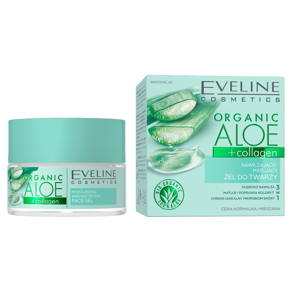 Organic Aloe + Collagen Hydratačný A Matujúci Gél Na Tvár 50 Ml