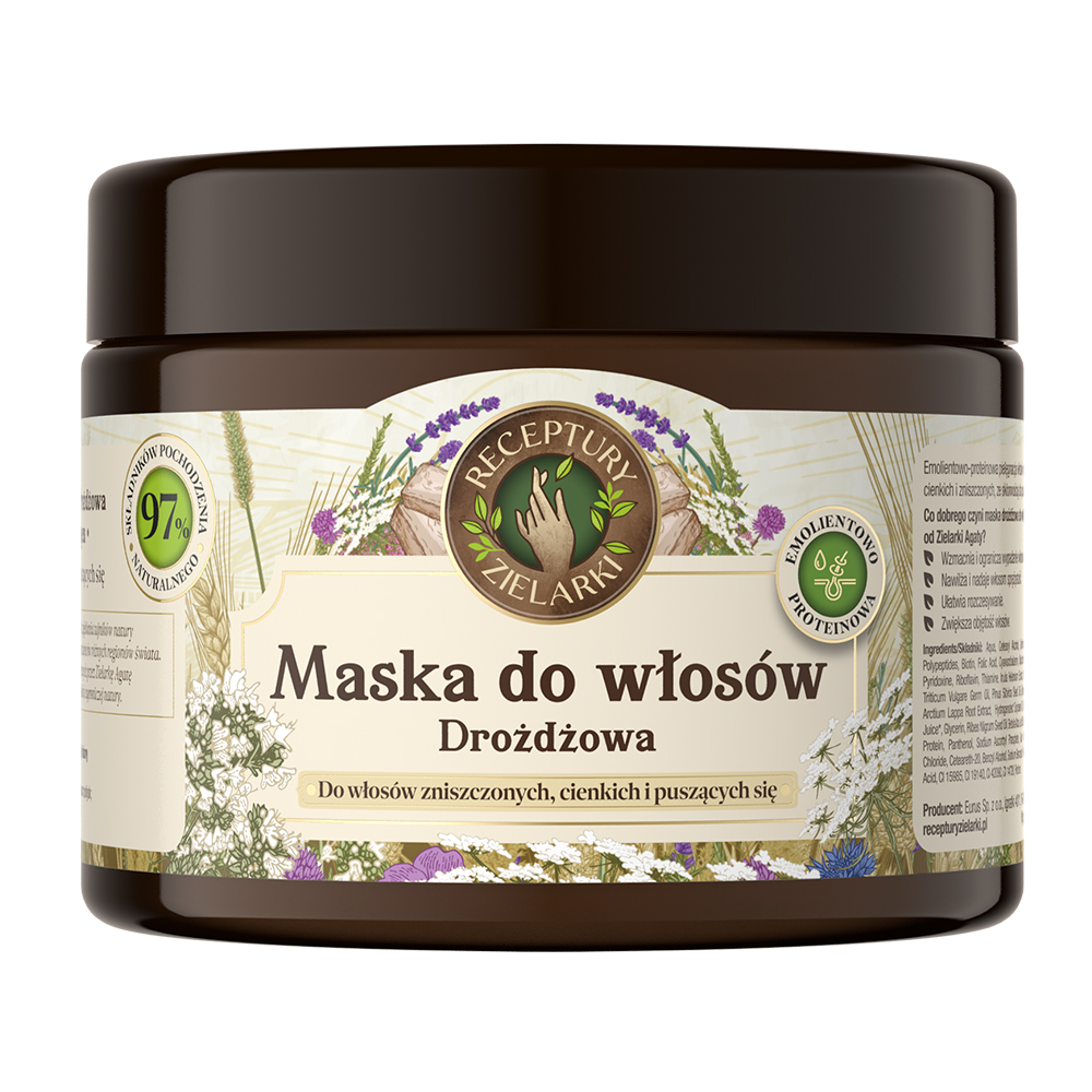 Domowe Tradycje - Masky A Kúry Na Vlasy Kvasnicová Maska Na Poškodené Jemné A Kučeravé 300 ml