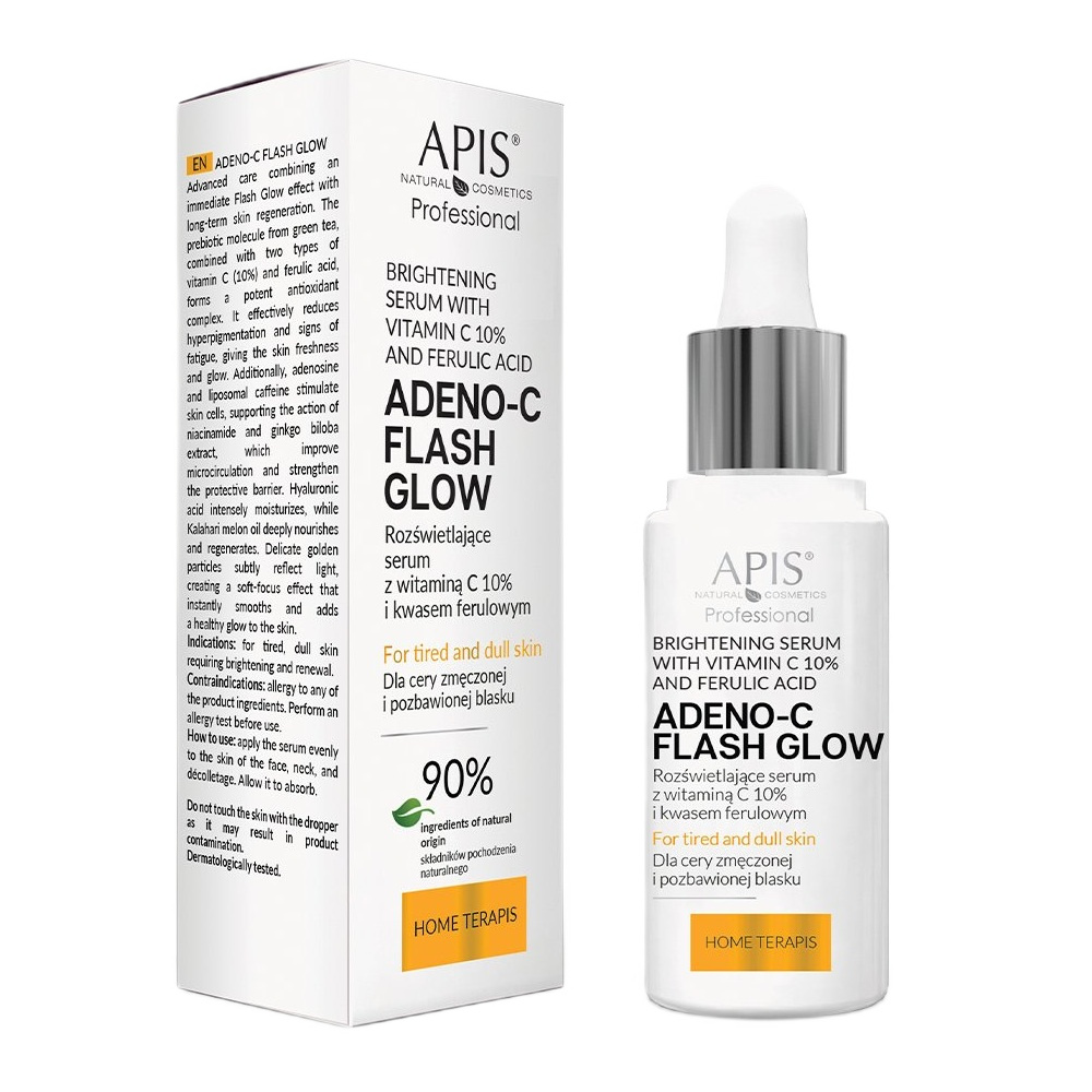 Adeno-C Flash Glow Rozjasňujúce Sérum Na Tvár S Vitamínom C A Kyselinou Ferulovou 30 Ml