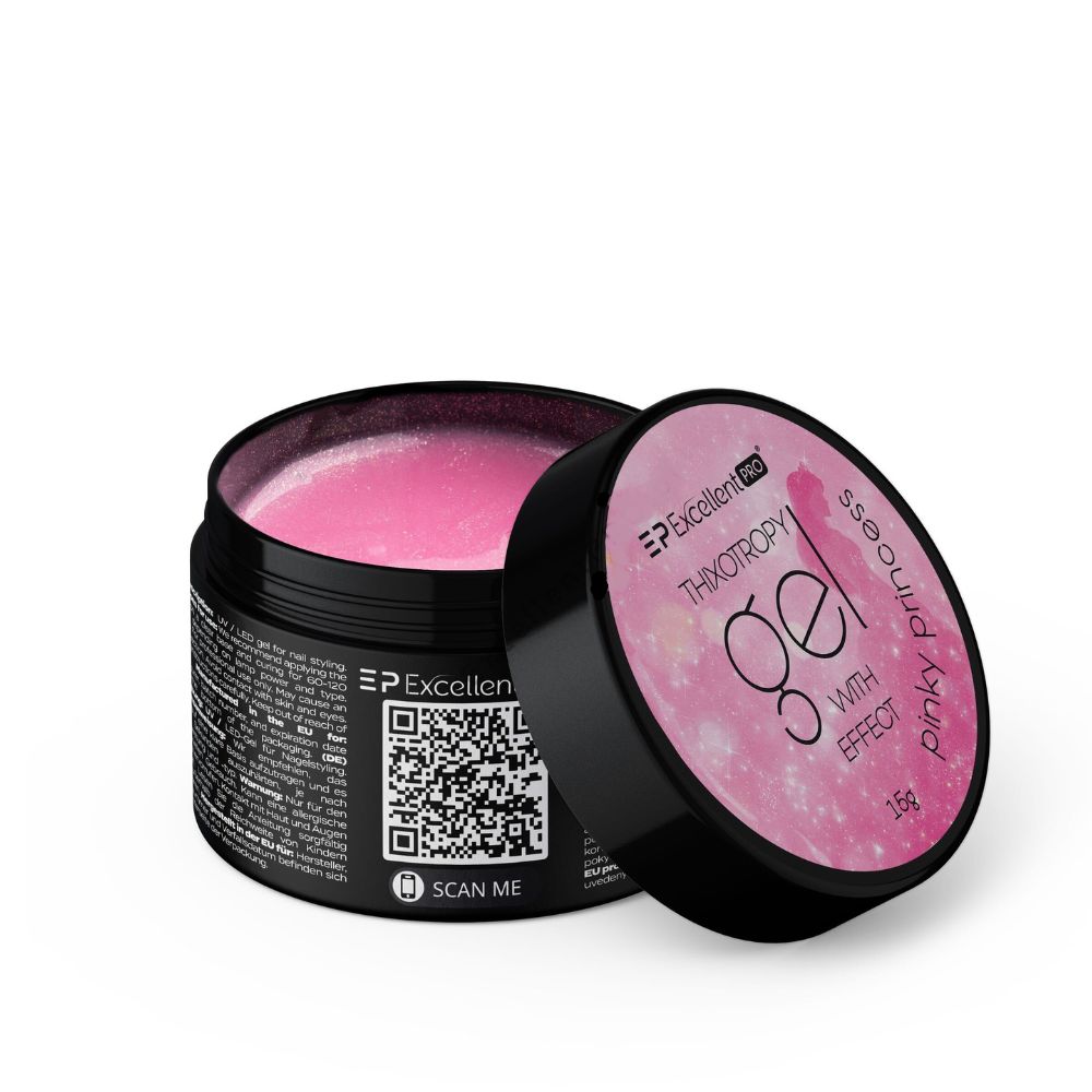 Thixotropy Gel With Effect Pinky Princess 15g Thixotropný Gél S Efektom Na Budovanie Ne…