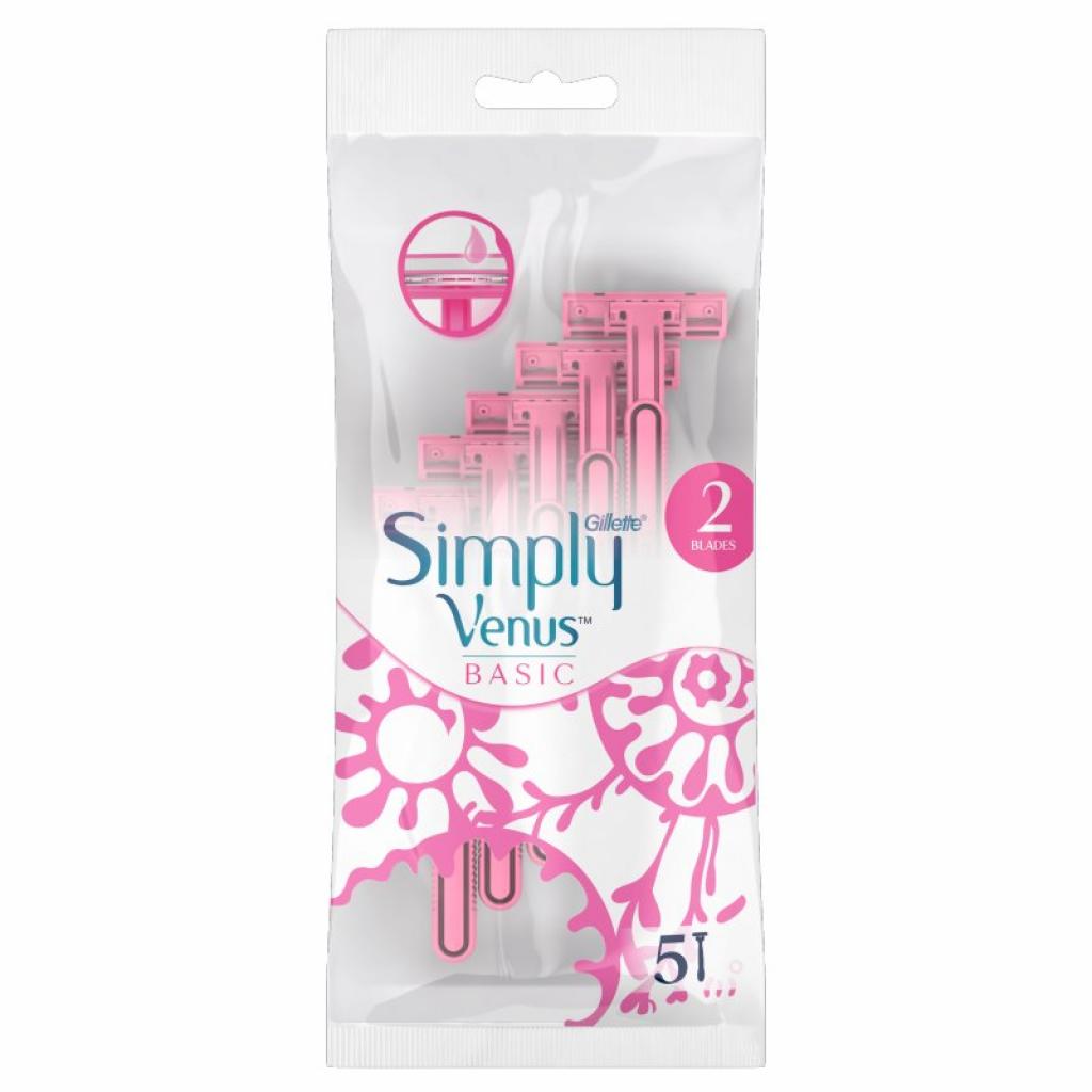 Simply Venus 2 Basic Jednorazové Holiace Strojčeky Pre žEny 5ks
