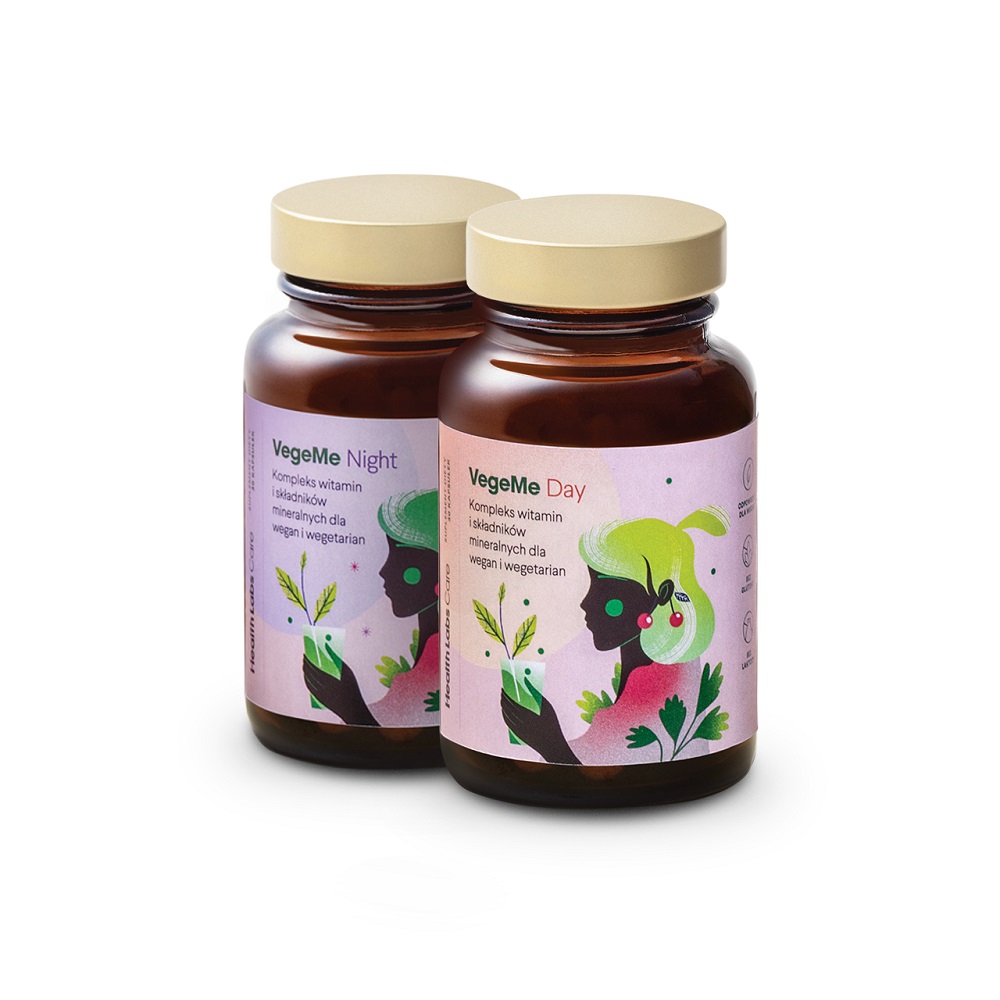 VegeMe Denná Podpora A Doplnenie Rastlinnej Stravy VegeMe Deň 30 Kapsúl + VegeMe Noc 30…