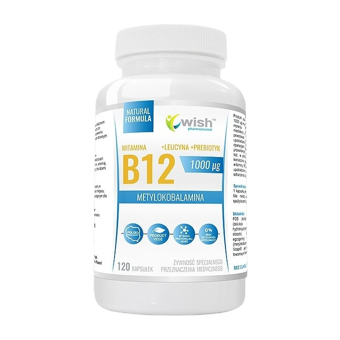 Witamina B12 1000mcg + Leucín + Prebiotický Doplnok Stravy 120 Kapsúl