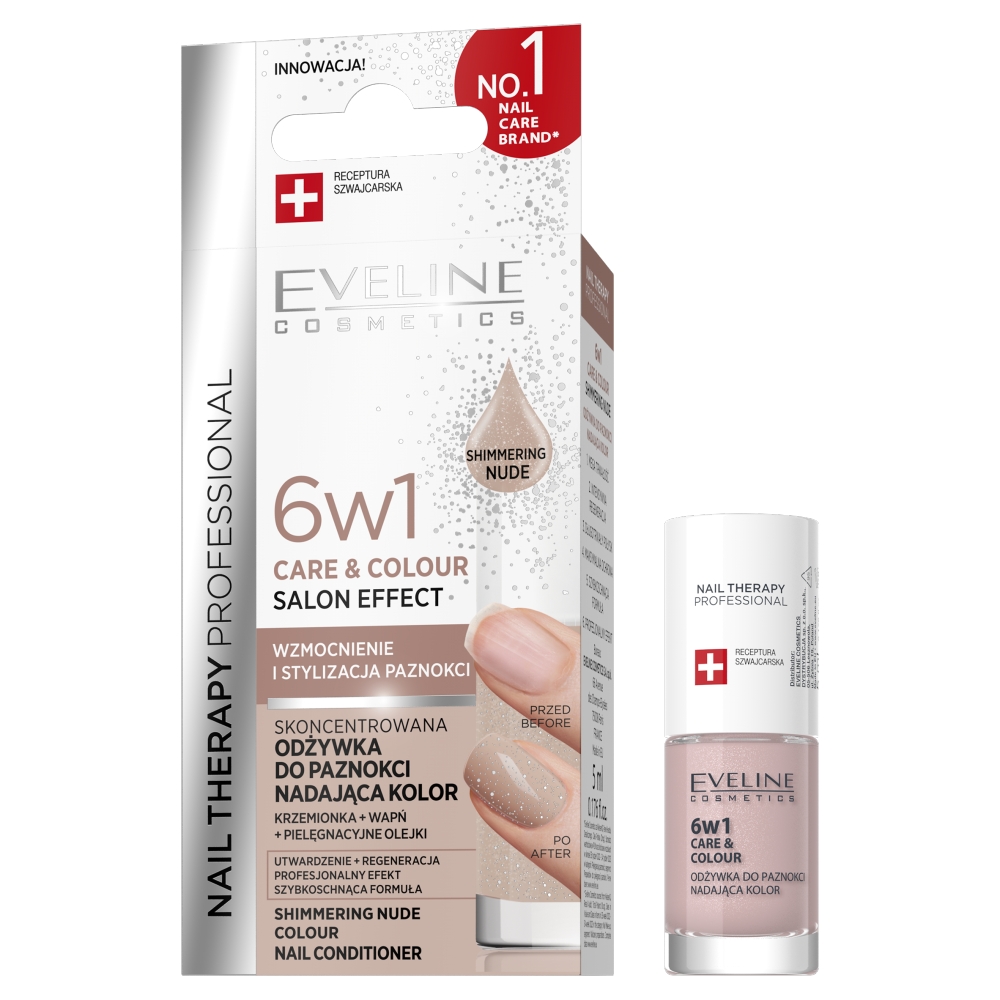 Nail Therapy Professional 6w1 Care & Colour Skoncentrowana Odżywka Do Paznokci Nadająca Kolor Shimmering Nude 5ml