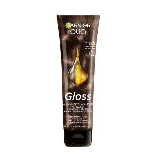 Olia Gloss Farbiaca Maska – Tónovací Prípravok Na Vlasy Chladná Hnedá 150 Ml