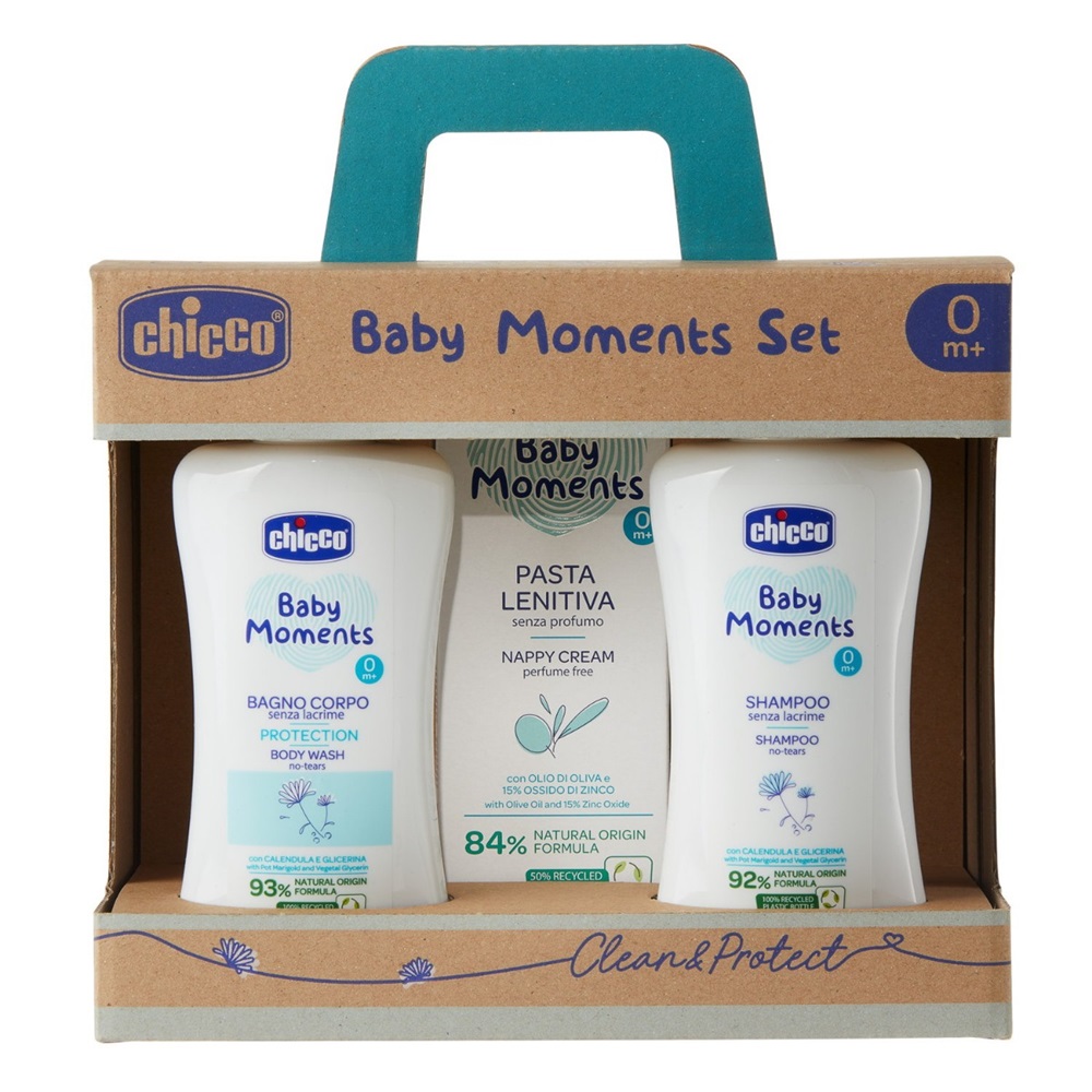 Sada Baby Moments Mlieko Do Kúpeľa 200ml + šAmpón 200ml + Krém Na Zapareniny 100ml