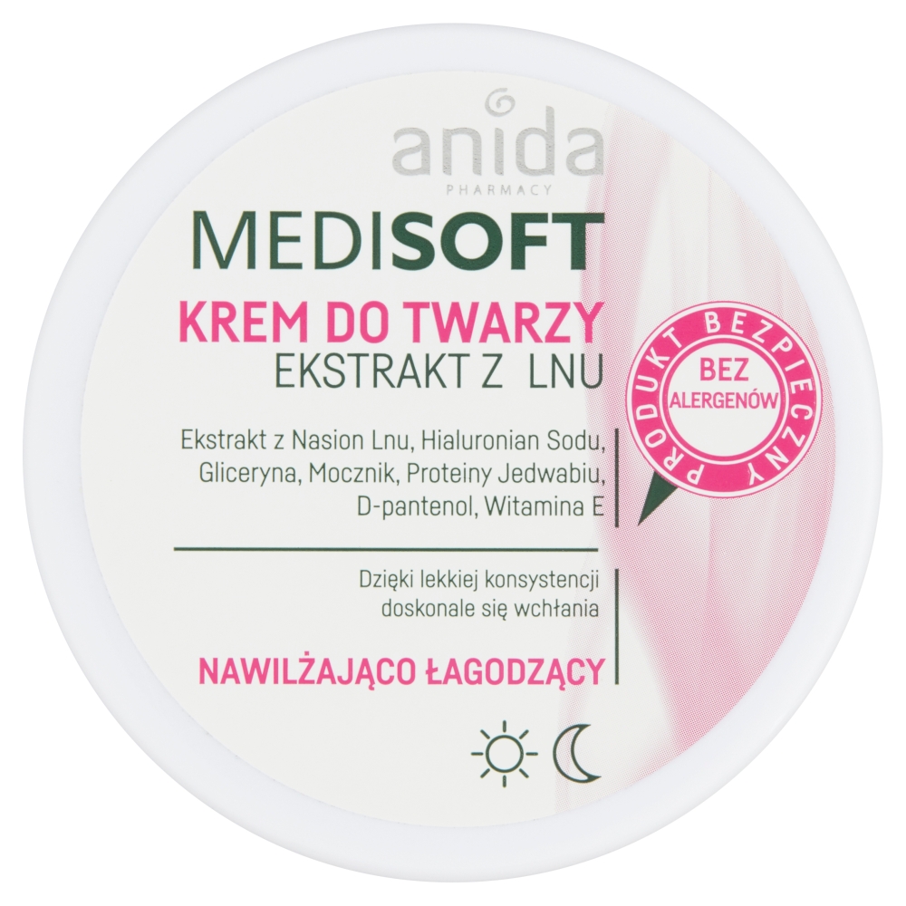 Medisoft Hydratačný A Upokojujúci Krém Na Tvár S ľAnovým Extraktom 100ml