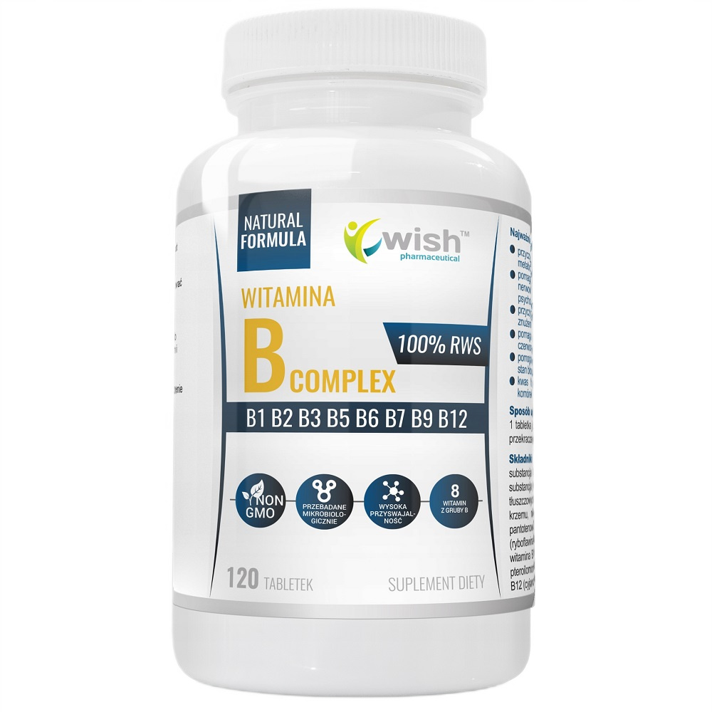 Witamina B Complex 8 Vitamínov Skupiny B Doplnok Stravy 120 Tabliet