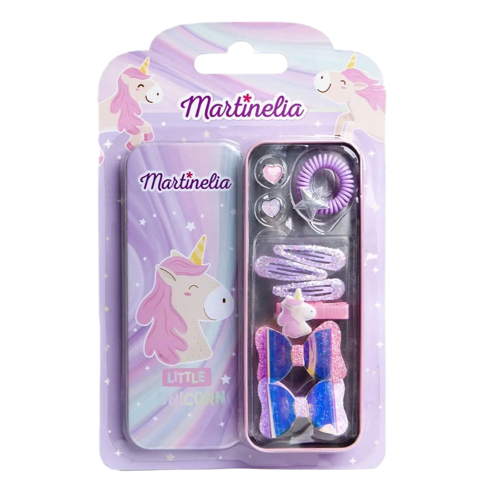 Little Unicorn Sada Ozdôb Do Vlasov Pre Deti V Kovovej Krabičke