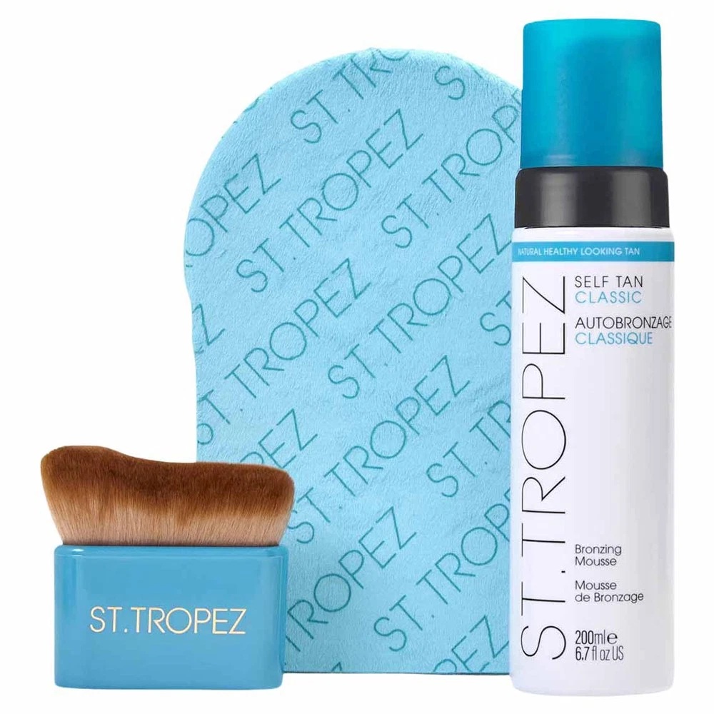 Ultimate Tan Body Essentials Kit Sada Bronzing Mousse Samoopaľovacia Pena 200 Ml + Aplikátor Na Samoopaľovací Prípravok + Kefka