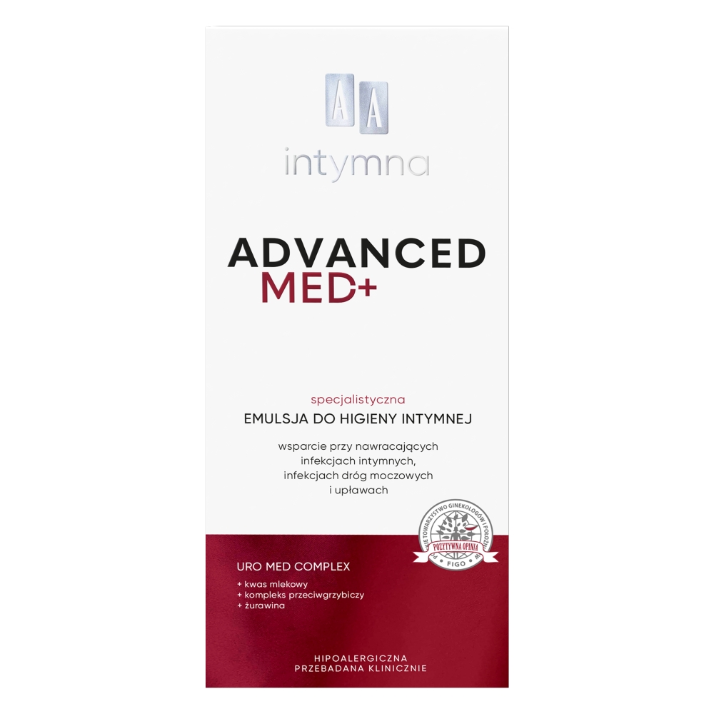Intymna Advanced Med+ šPecializovaná Emulzia Na Intímnu Hygienu PH 3,5 300 Ml