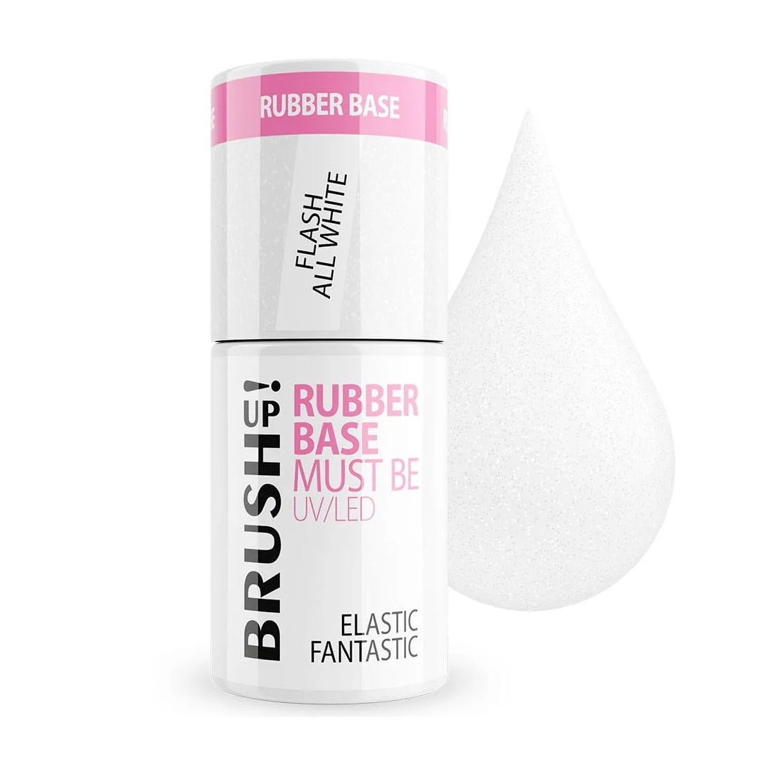 BRUSHUP_Rubber Base Must Be UV/LED Nail Hybrid Base Elastic Fantastic Flash All White 5g