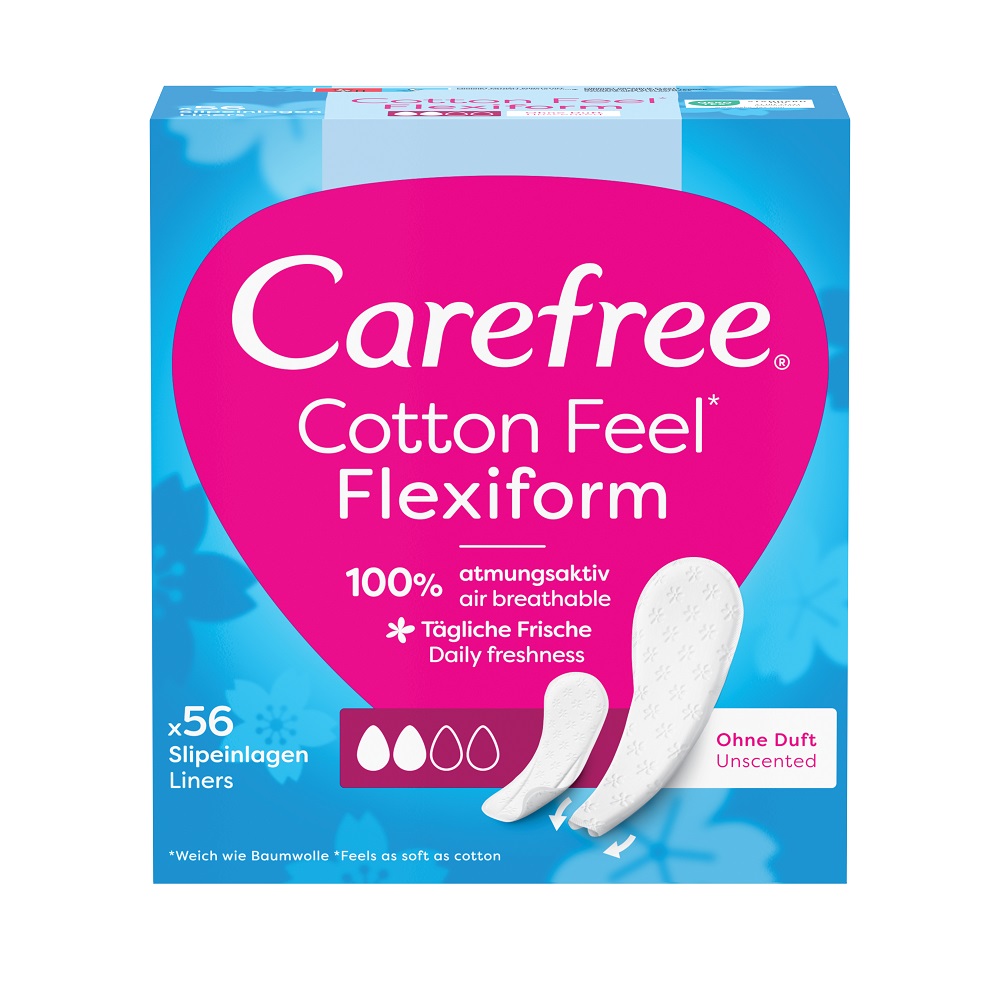 Bezstarostné, Bavlnené Hygienické Vložky Flexiform Neparfumované 56 Ks