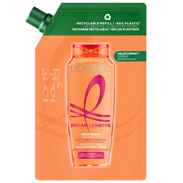 Elseve Dream Long Regeneračný šAmpón, Náhradná Náplň 500 Ml