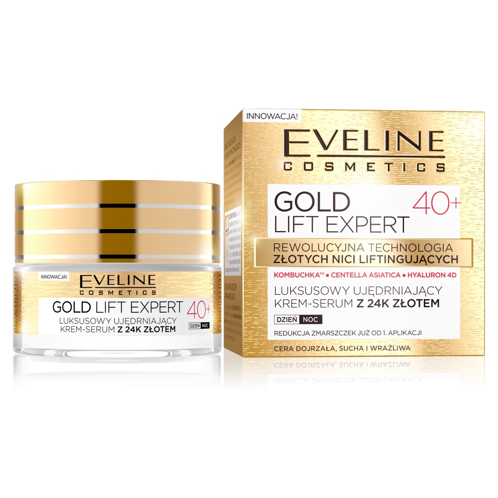 EVELINE_Gold Lift Expert 40+ Luxusný Spevňujúci Krém-sérum S 24-Karátovým Zlatom Pre Zr…