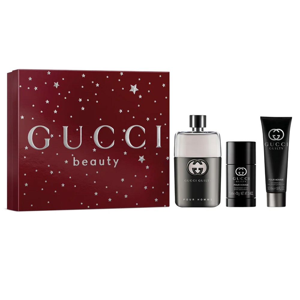 Guilty Pour Homme Sada Toaletná Voda V Spreji 90ml + Sprchový Gél 50ml + Dezodorant 75ml