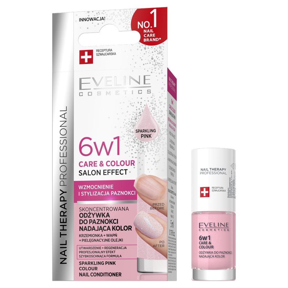 Nail Therapy Professional 6w1 Care Amp; Colour Skoncentrowana Odżywka Do Paznokci Nadająca Kolor Sparkling Pink 5ml