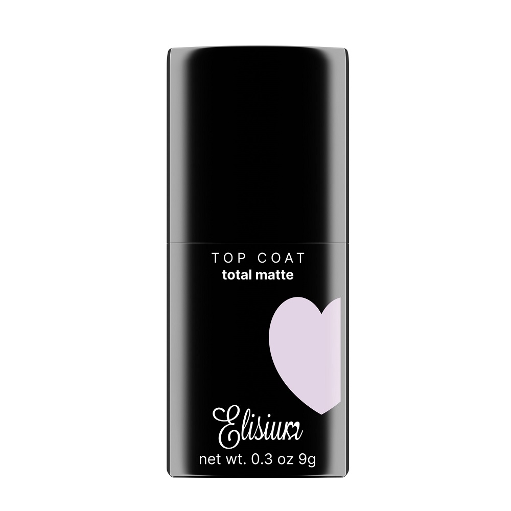 Top Coat Total Matte Matný Vrchný Lak Pre Hybridné Laky Black Confetti 9g