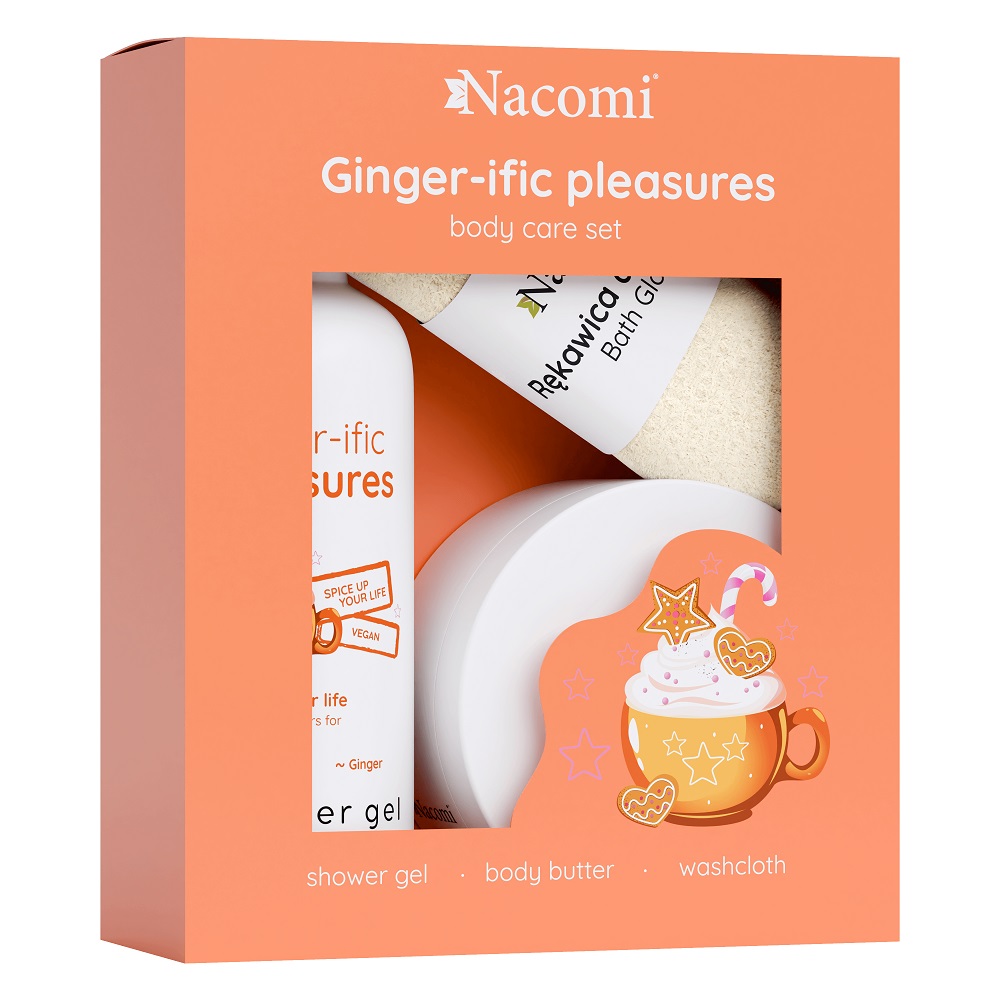 Ginger-ific Pleasure Set Sprchový Gél 300ml + Telové Maslo 100ml + Rukavica Do Kúpeľa
