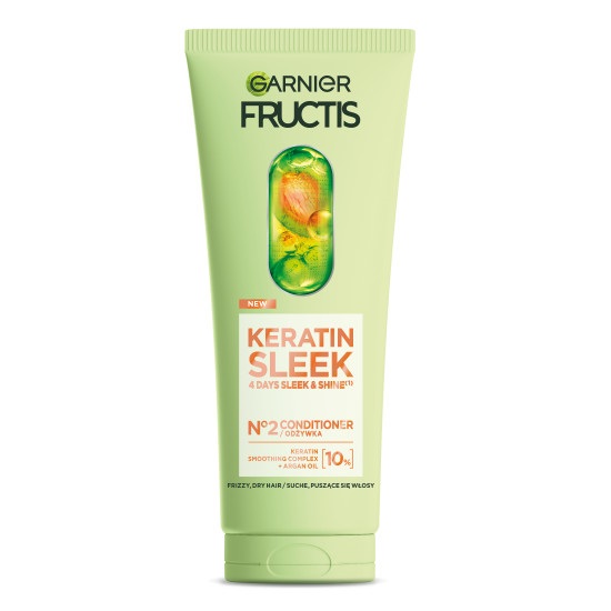 Fructis Keratin Sleek Kondicionér Na Suché A Kučeravé Vlasy 200ml