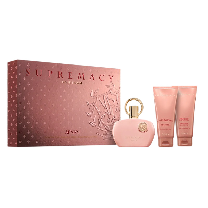 Supremacy Pink Sada Parfémová Voda V Spreji 100ml + Sprchový Gél 100ml + Telové Mlieko 100ml
